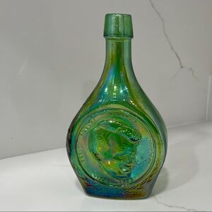 Wheaton Iridescent Green Art Glass Bottle RFK